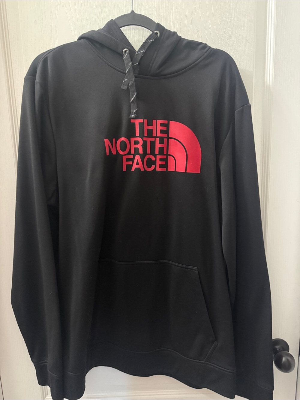 NWOT The North Face Black Hoodie with Red Logo